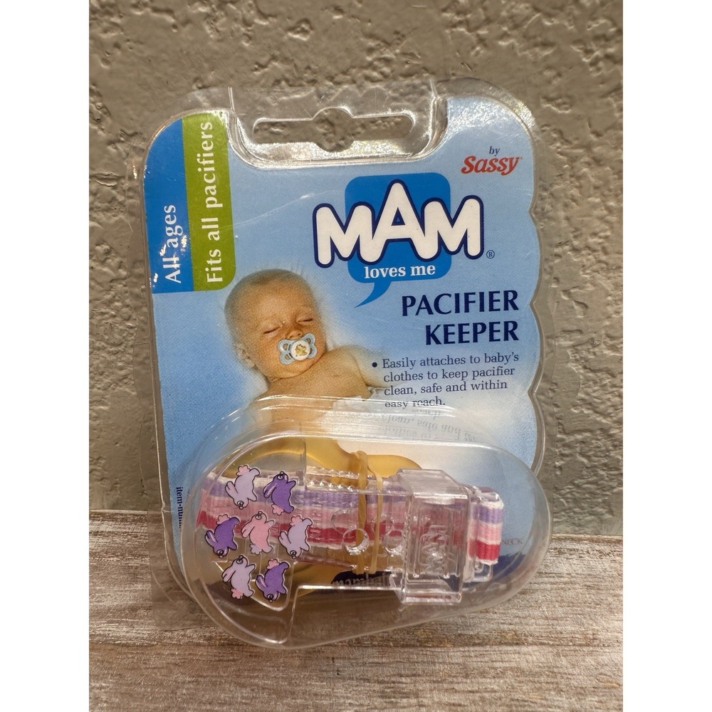 $24 🌙 VTG Sassy MAM Pacifier Keeper Clip Holder Pacifiers BUNNY RABBIT NEW